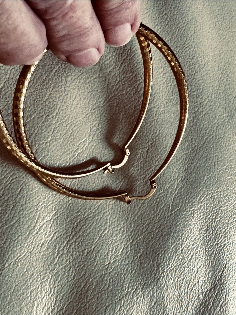 Large Gold Hoops - Picture 4 of 4